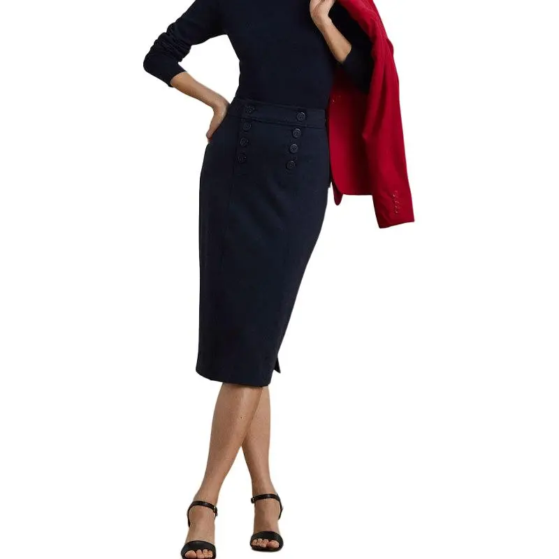 Polo Ralph Lauren SS25 Casual Long Skirt Women's Dark Blue-3