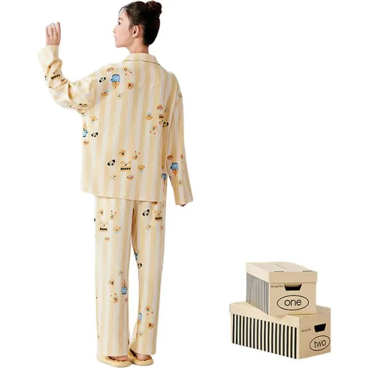ZAO FU NIAO Pajama Set Women's Cheese Yellow-3