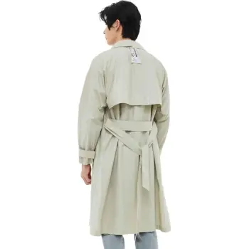 ZIOZIA Trench Coat Men's Ivory White