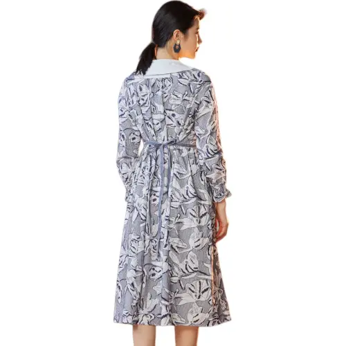 BBLLUUEE Long Sleeved Dress Women's Ink Blue