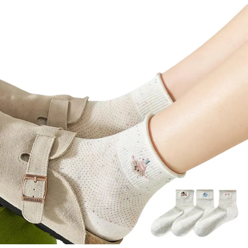 Temooues Mid Calf Socks Women's Combo Set-4