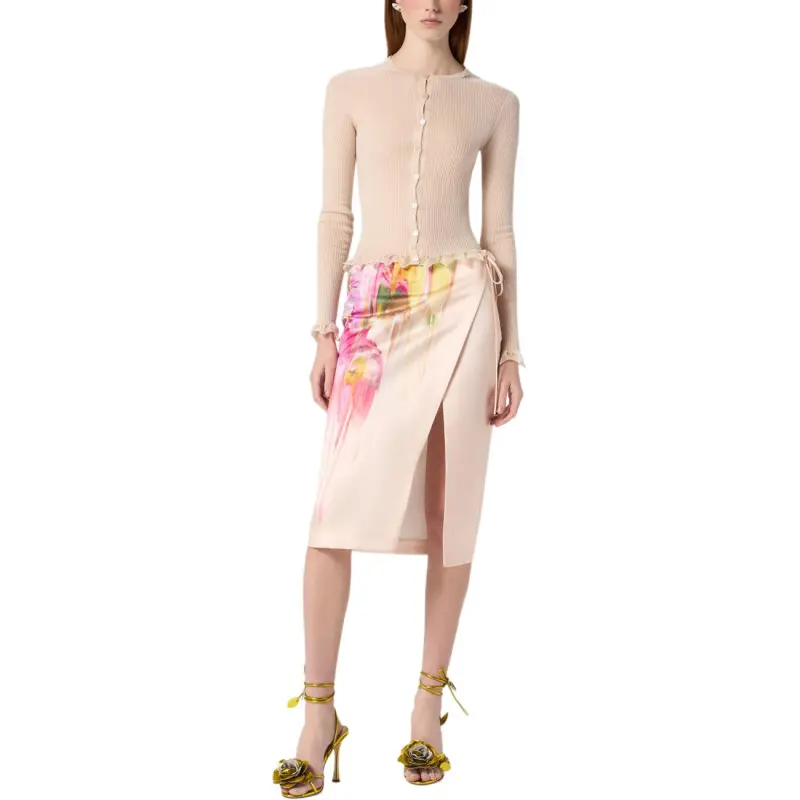 Blumarine Satin finish Midi Skirt-1