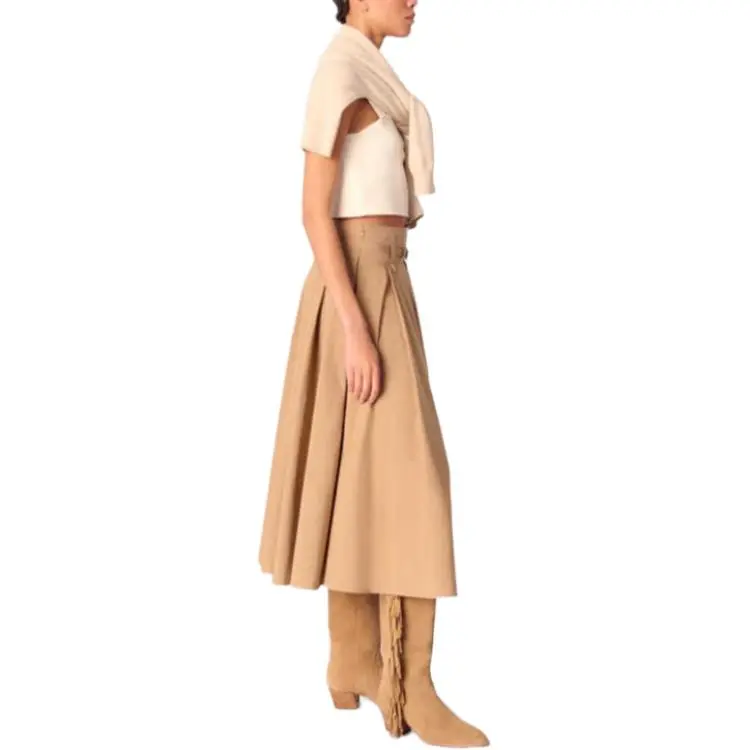 Maje Pleated Midi Skirt-3