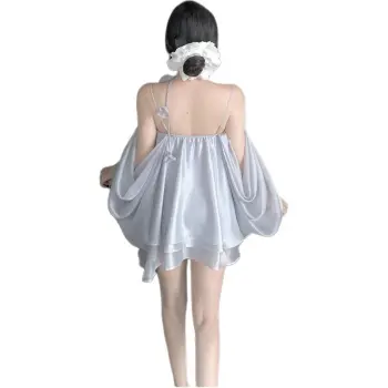 Mu Xiao Xin Slip Dress Women's Blue Ribbon