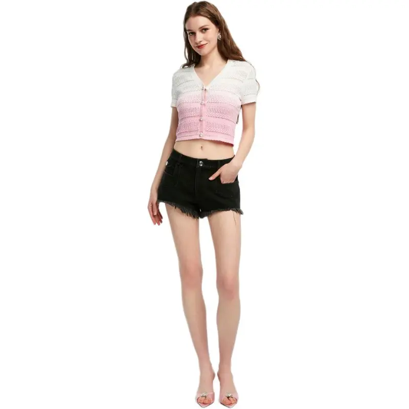 Bebe Denim Shorts Women's Black-1
