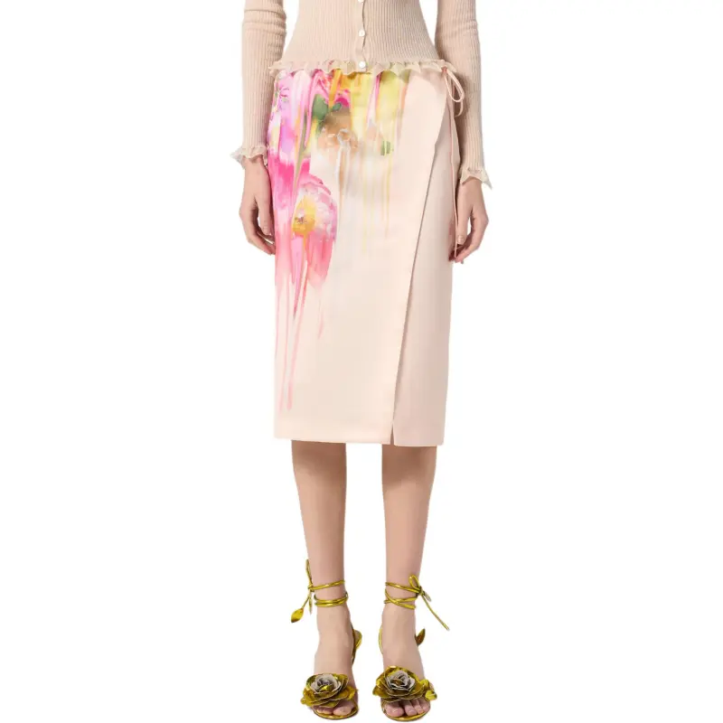 Blumarine Satin finish Midi Skirt-2