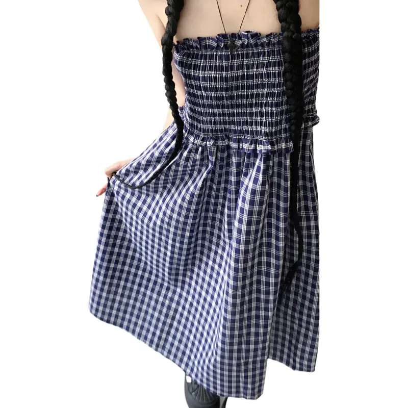 GOSO Casual Long Skirts Women's Blue-3