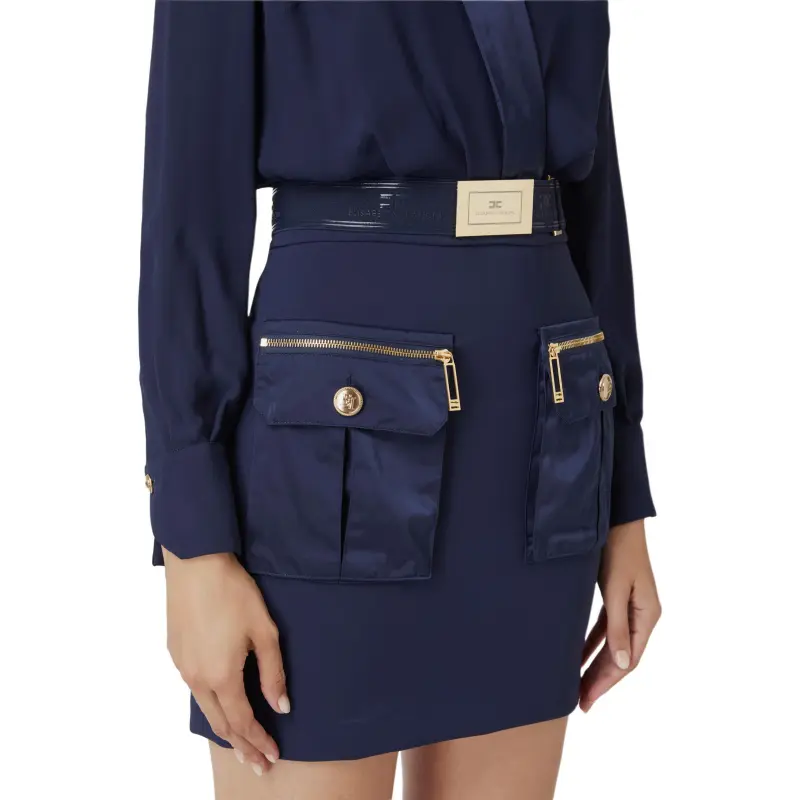 Elisabetta Franchi Long-Sleeved Dresses Women's Marine Blue-2