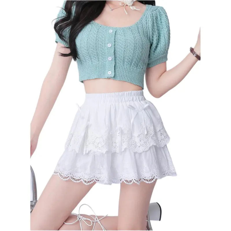 Mu Xiao Xin Casual Short Skirts Women's White-2