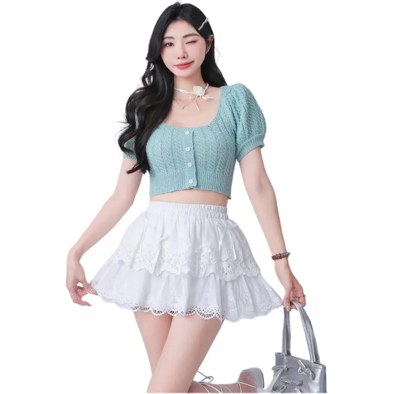 Mu Xiao Xin Casual Short Skirts Women's White-3