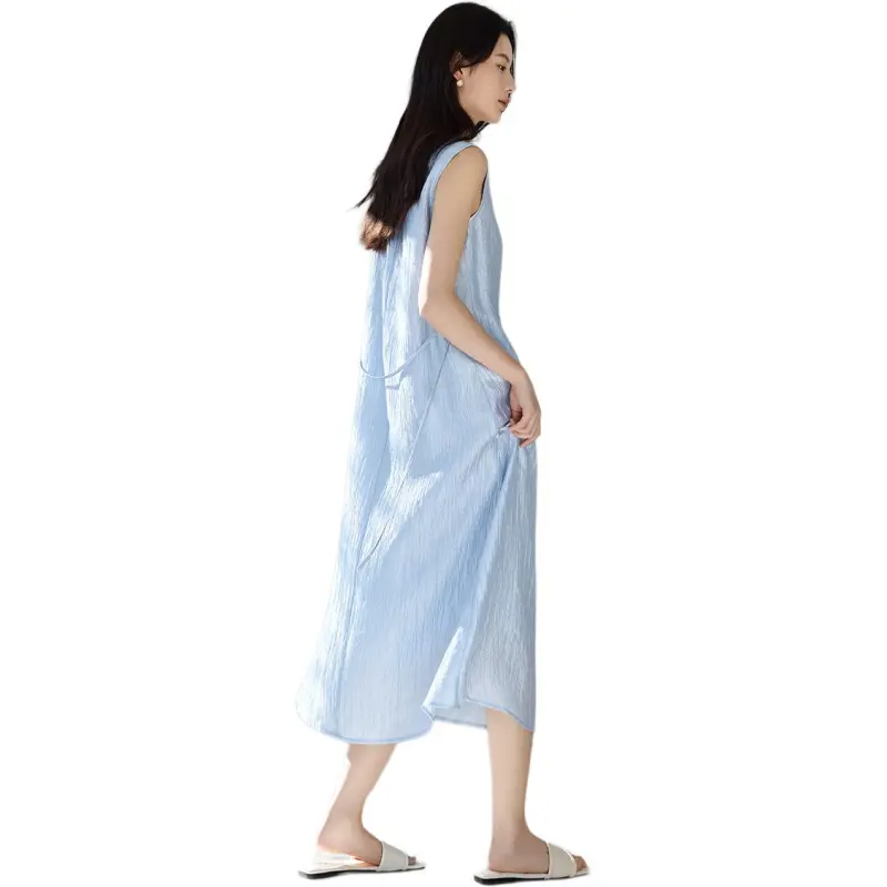 IHIMI Sleeveless Dress Women's Waterfall Blue-1