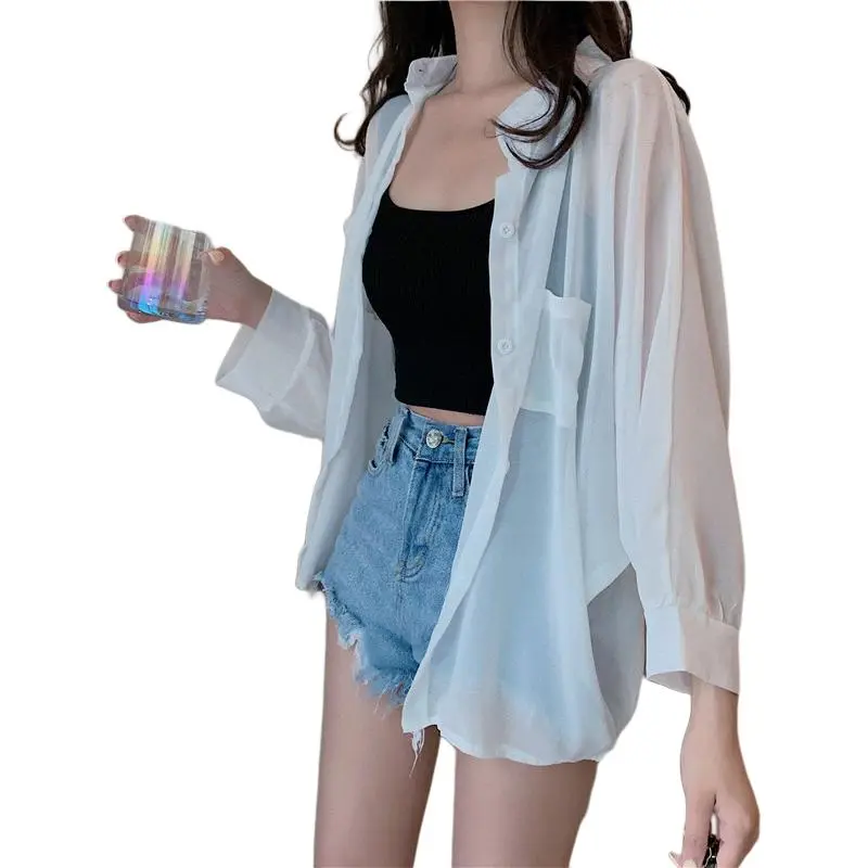 Mu Xiao Xin Shirt Women's White Sun Protection Shirt-2