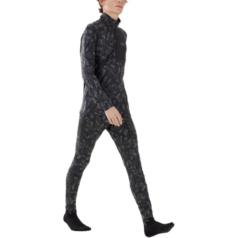 Arcteryx RHO LT FW24 Bottom Print Men's Casual Pants Men's Black Grottoflage-3