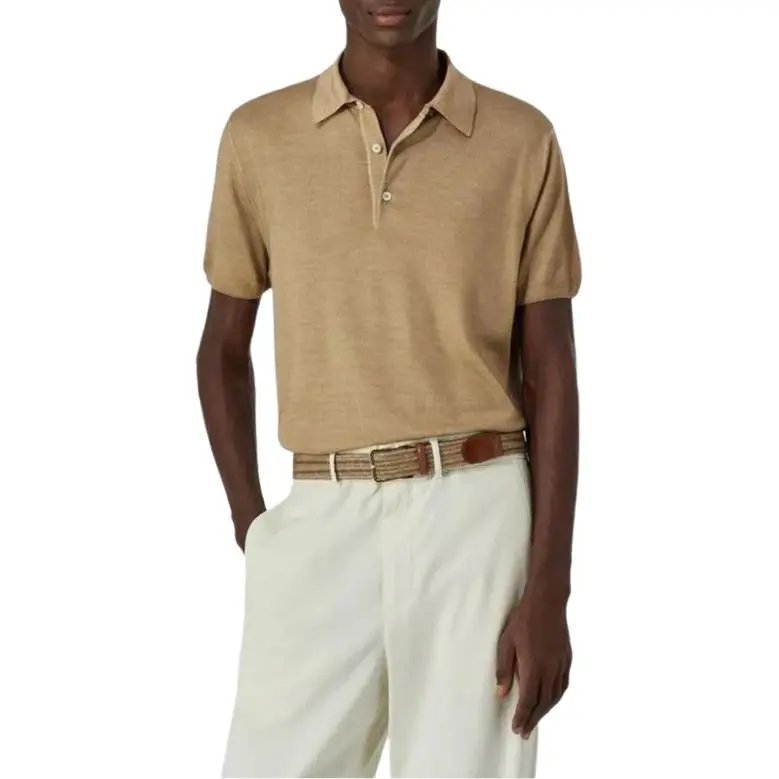 Canali Polo Shirts Men Yellow-1