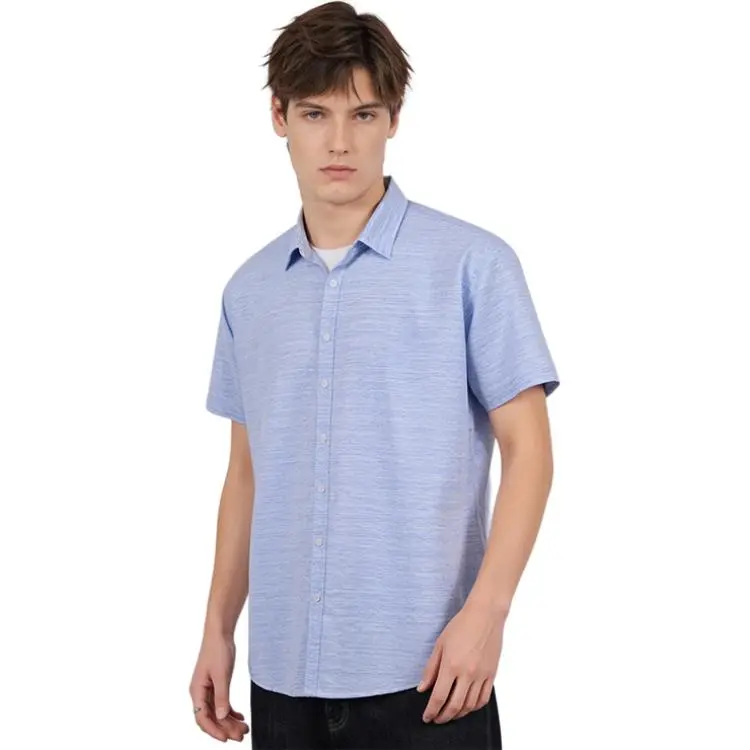 ARTSDON Shirts Men Light Blue Stripes-1