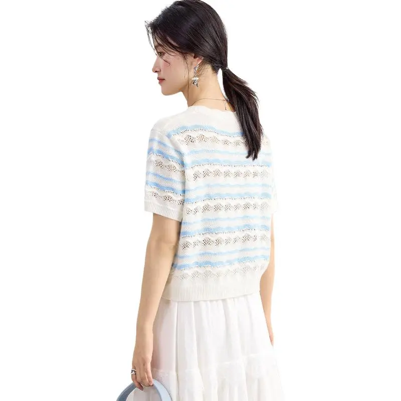 JINJU Knitwear Women's Light Purple Blue-1