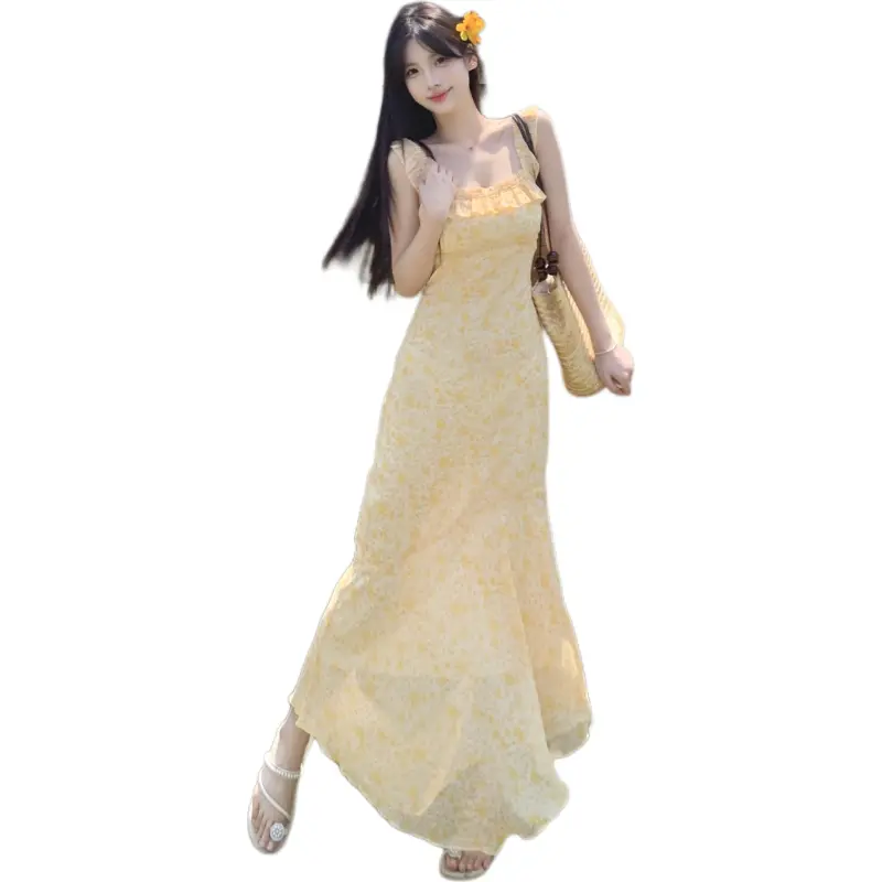 Dior Beauty Slip Dresses Women's Yellow-2
