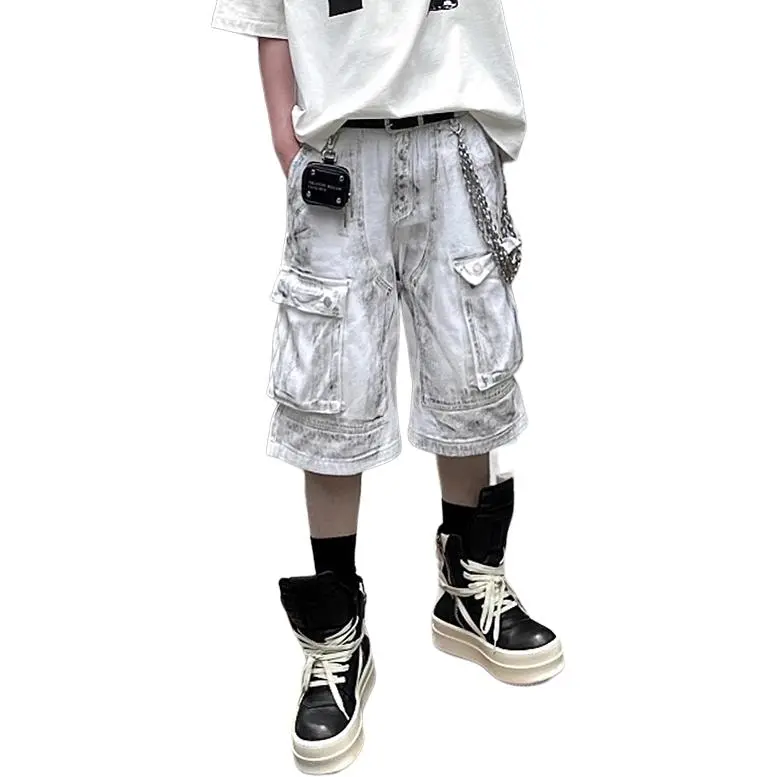 Weles Denim Shorts Unisex White-2