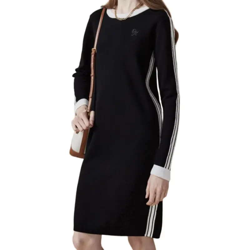 DKNY Long Sleeved Dress Women's Black-4