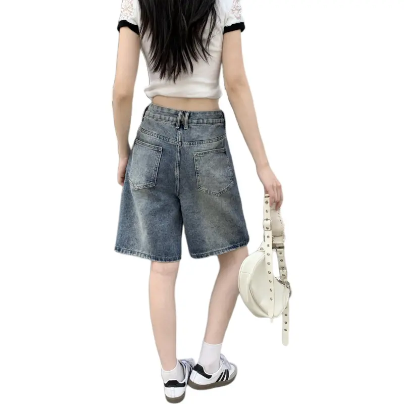The Temptation Of The Muse Denim Shorts Women's Vintage Blue-2