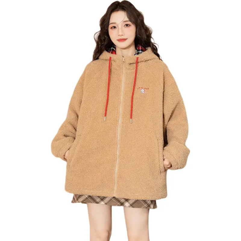 Tonlion Velvet feel Coat Women's Khaki-2