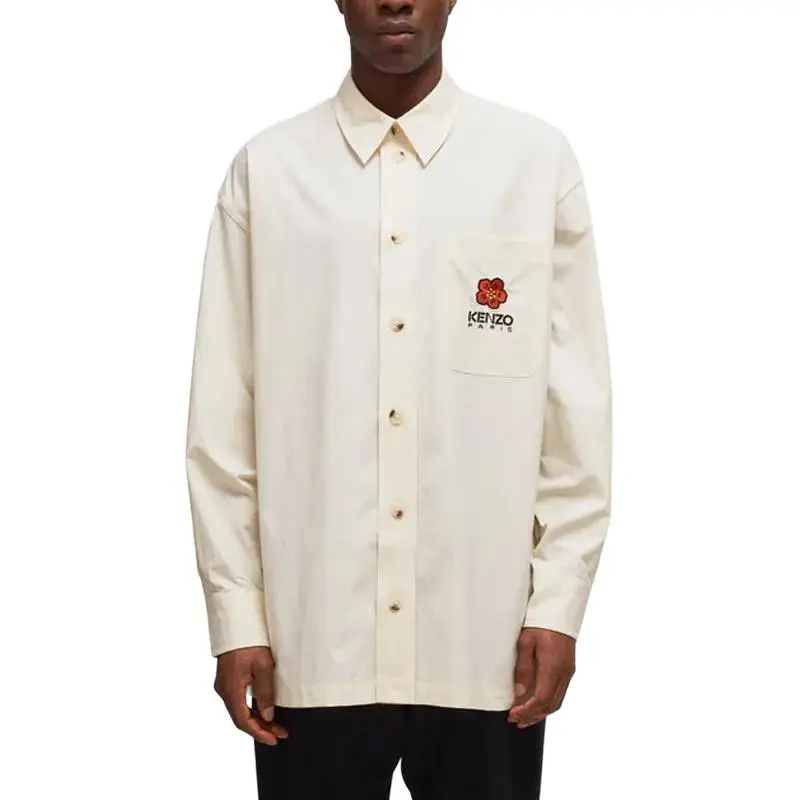 KENZO Boke Flower Logo Embroidered Buttoned Shirt-2