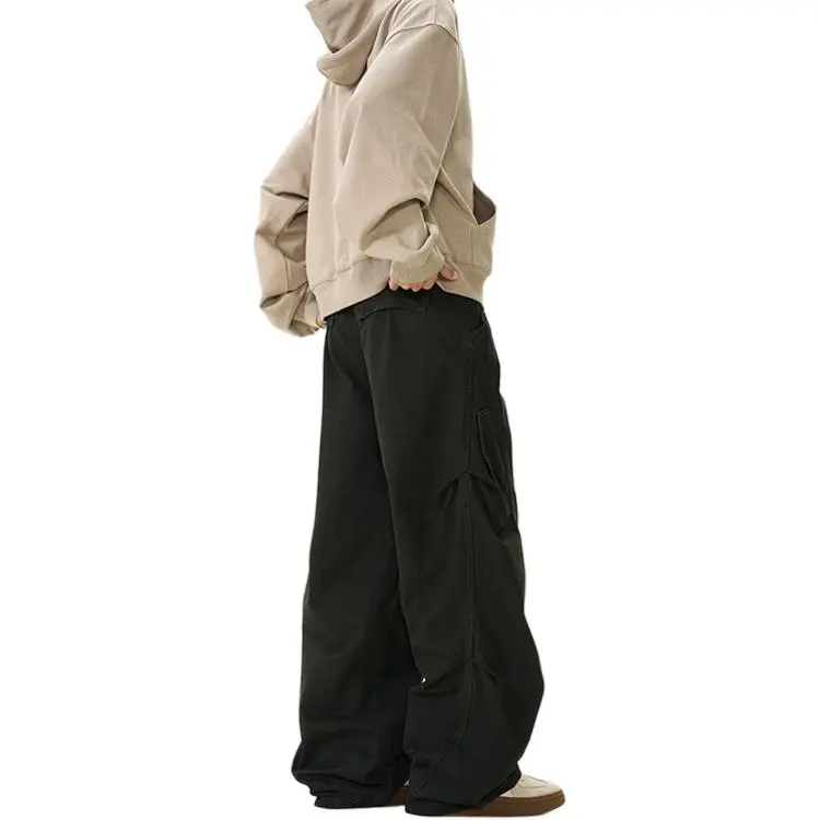 BLANC & ECLARE Wide Leg Scimitar Slimming Draped Floor Length Jeans Unisex-6