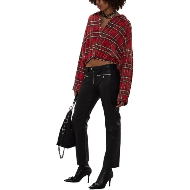 R13 Oversized Plaid Button Up Top-1