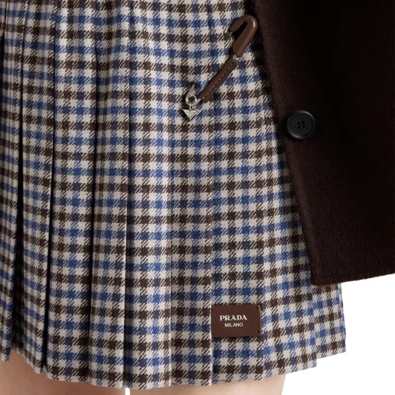 PRADA Checked Wool Mini Skirt-4