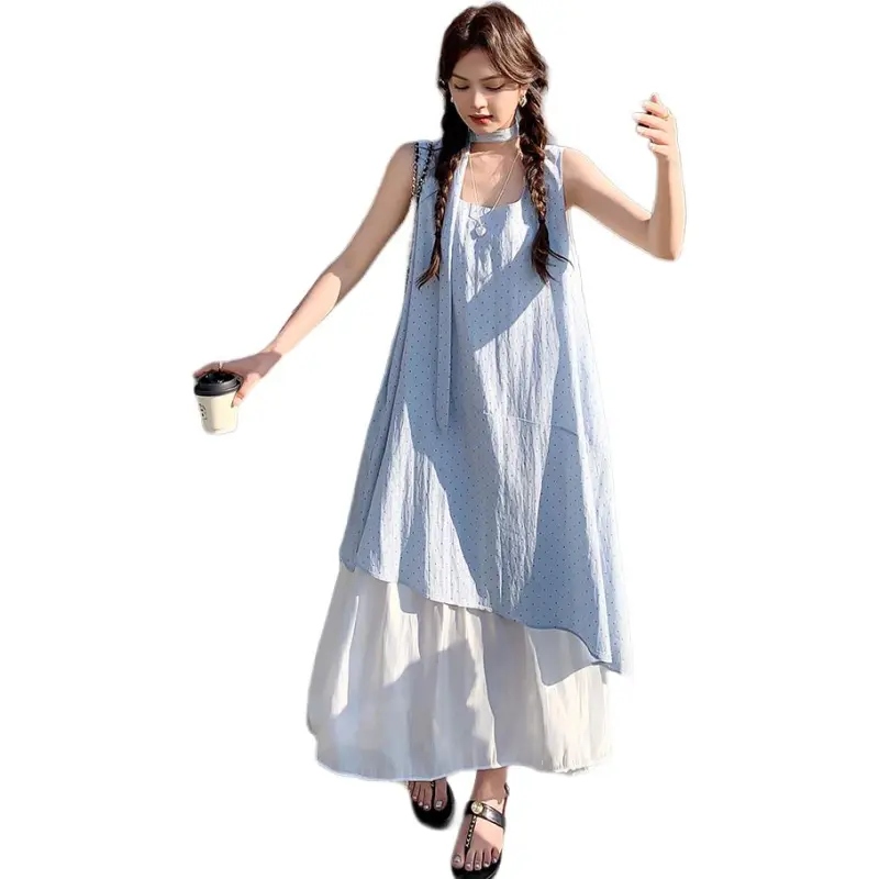 Fele.d Sleeveless Dress Women's Blue-1