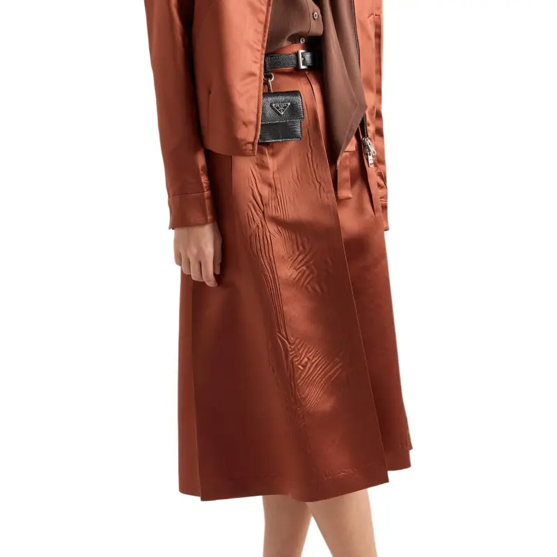 PRADA Casual Long Skirt Women's Rusty Red-3