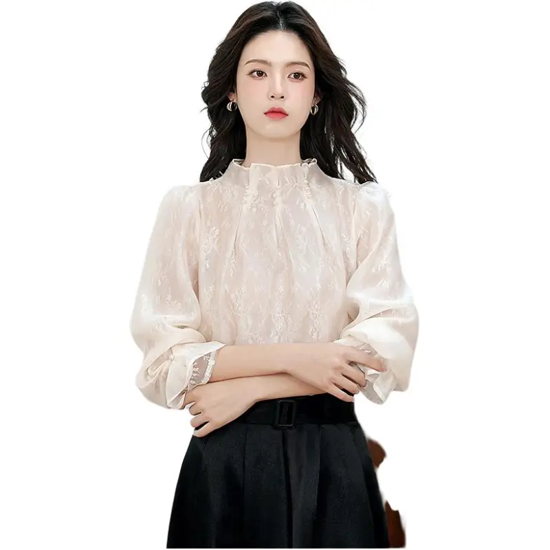 KAISER Chiffon Shirt Women's Apricot-8