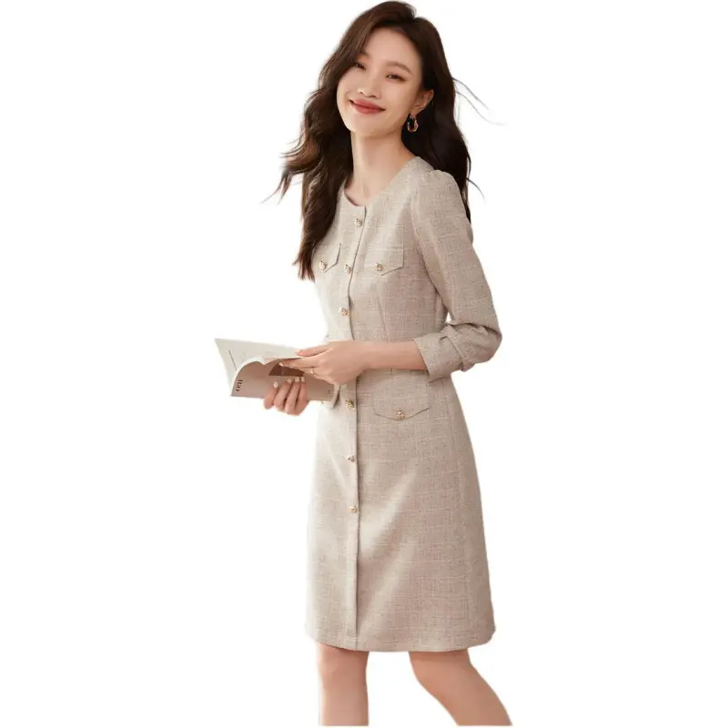 Mo Han Yi Mei Long Sleeved Dress Women's Oat-1