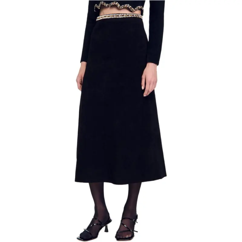 Sandro Crystal embellished Midi Skirt-3