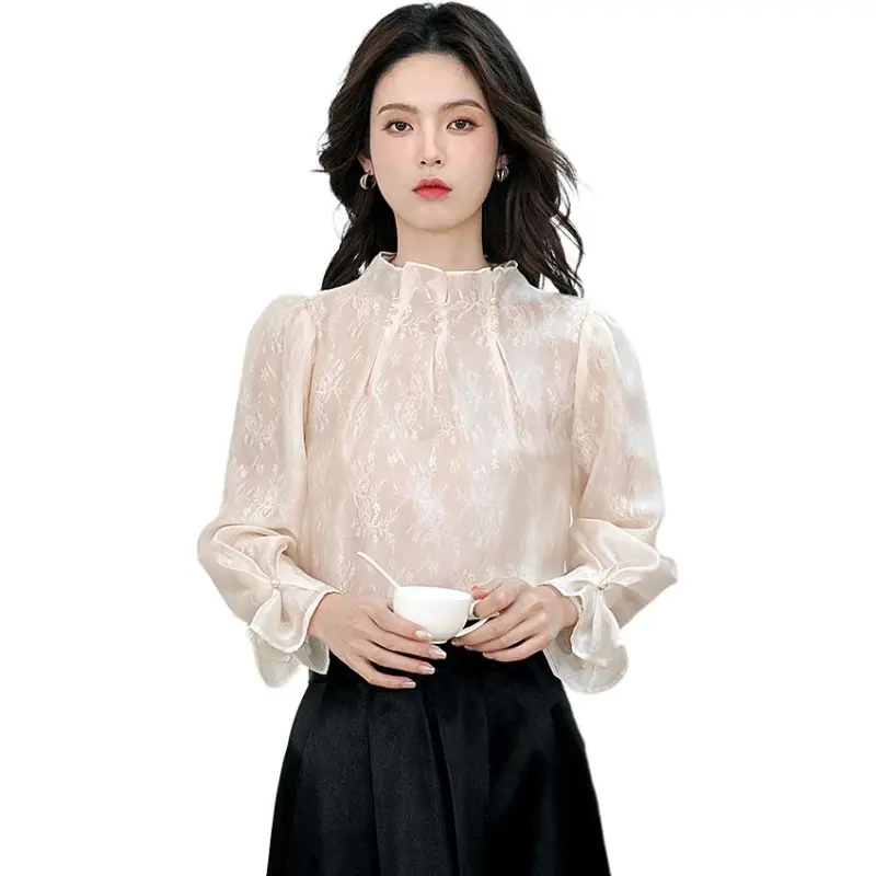 KAISER Chiffon Shirt Women's Apricot-3