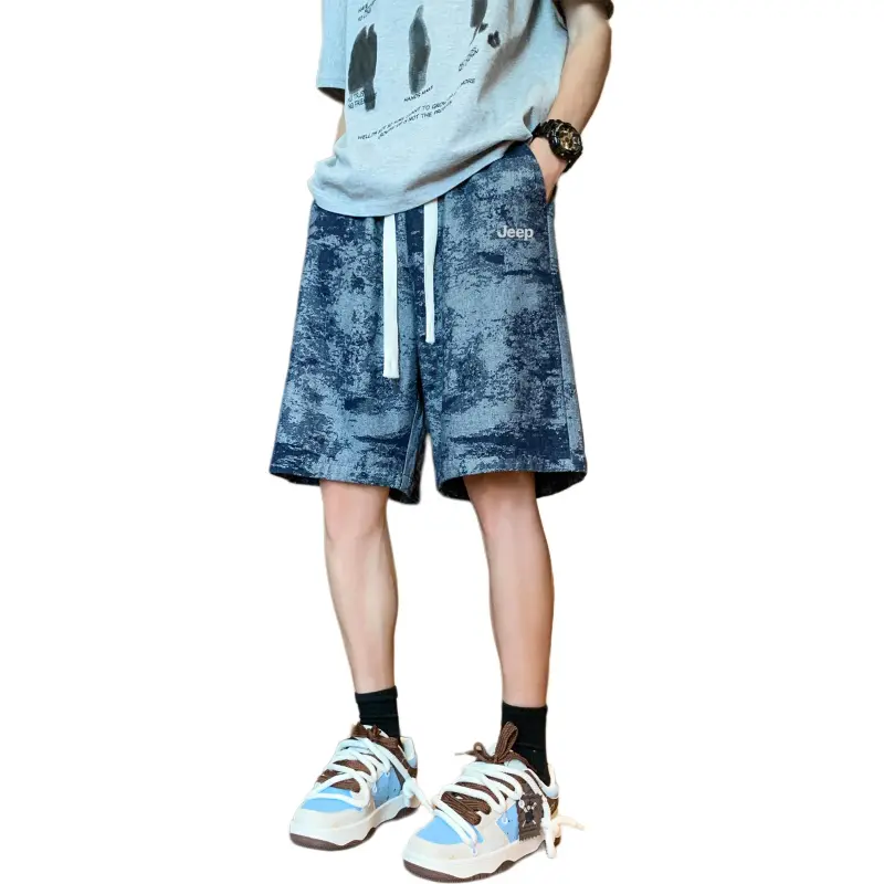 Jeep Casual Loose Fit Mid Rise Denim Shorts Unisex-10