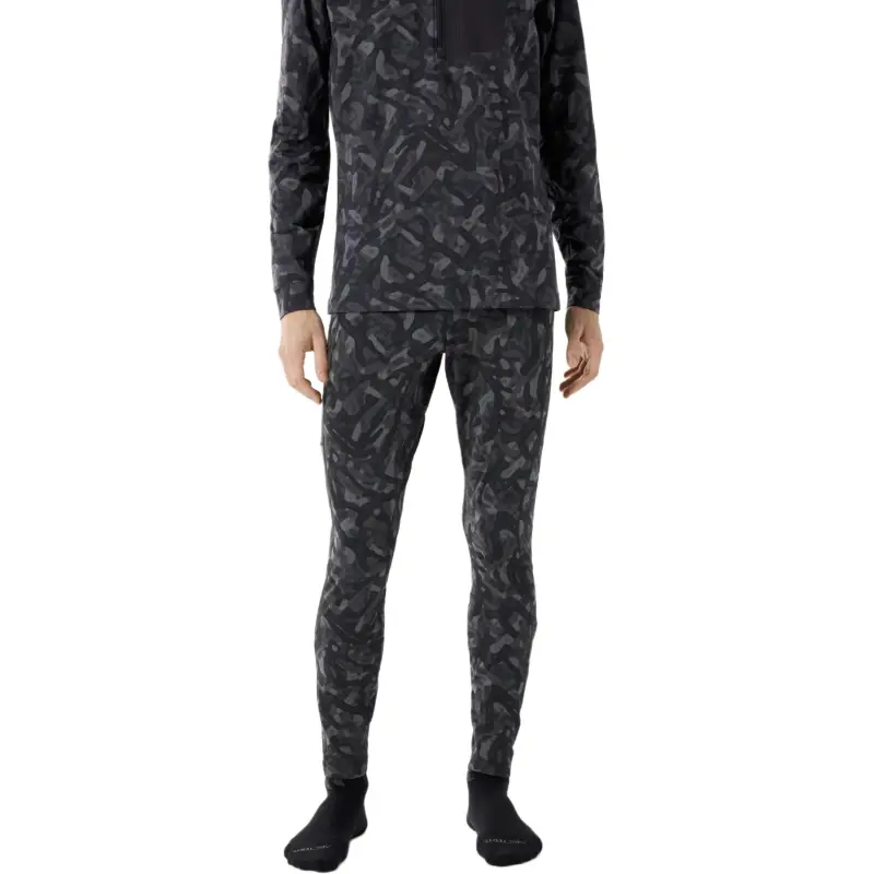 Arcteryx RHO LT FW24 Bottom Print Men's Casual Pants Men's Black Grottoflage-1