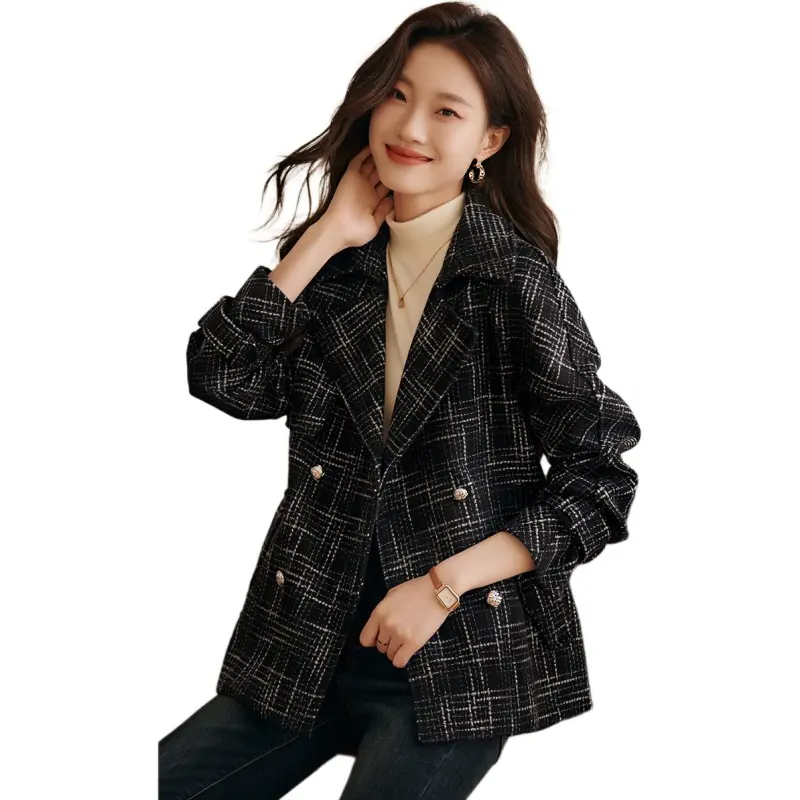 Mo Han Yi Mei Coats Women's Black-5