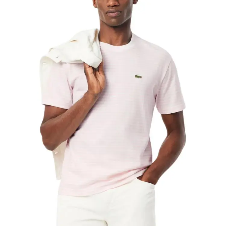 LACOSTE Striped Cotton T shirt-4