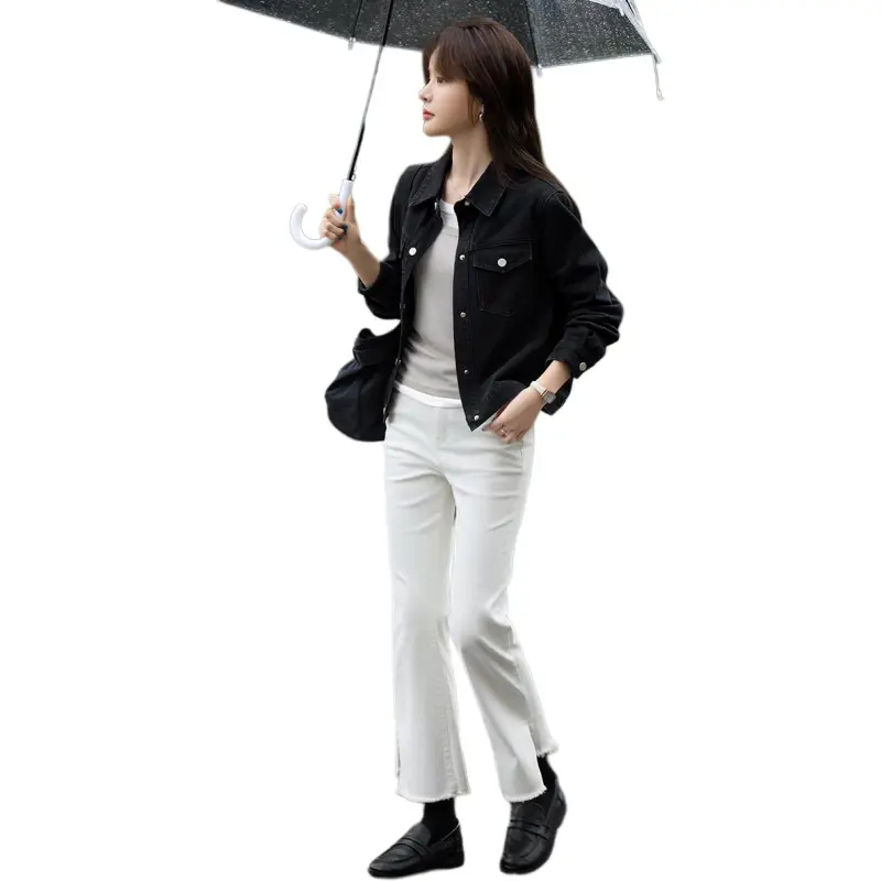 Mo Han Yi Mei Denim Jacket Women's Black-7