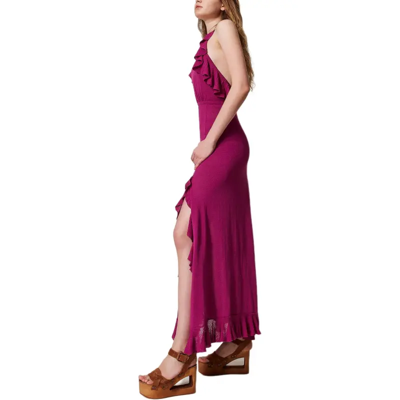 TWINSET MILANO SS25 Sleeveless Dress Women's Plum-4