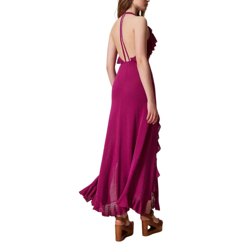 TWINSET MILANO SS25 Sleeveless Dress Women's Plum-3