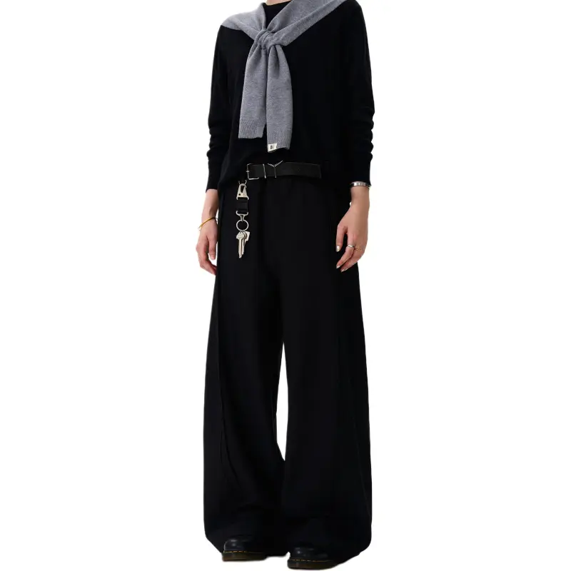 MAD WITCH Draped Double Pleat Casual Suit Pants, Loose Fit, Straight Fit, CleanFit, Wide Leg Casual Pants Unisex-4