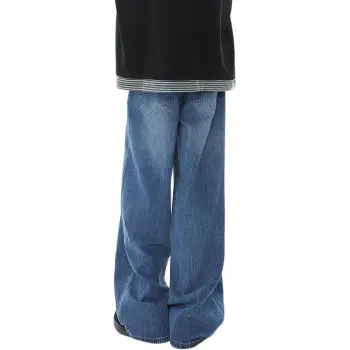 HCHUICHENG Jeans Unisex Bamboo Blue