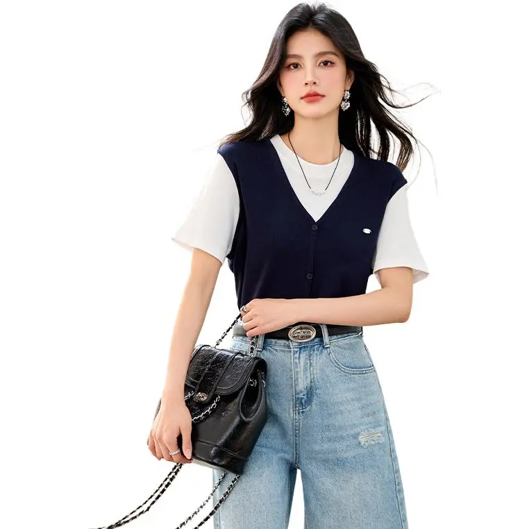 La Chapelle Knitwear Women's Navy Blue-2