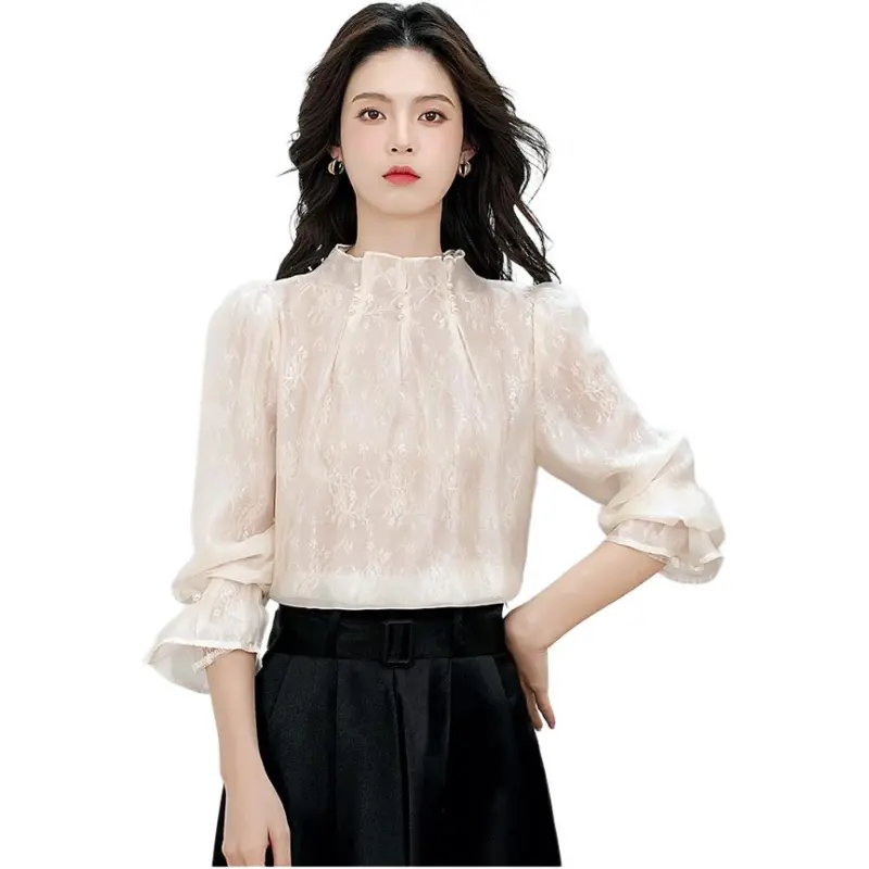 KAISER Chiffon Shirt Women's Apricot-5