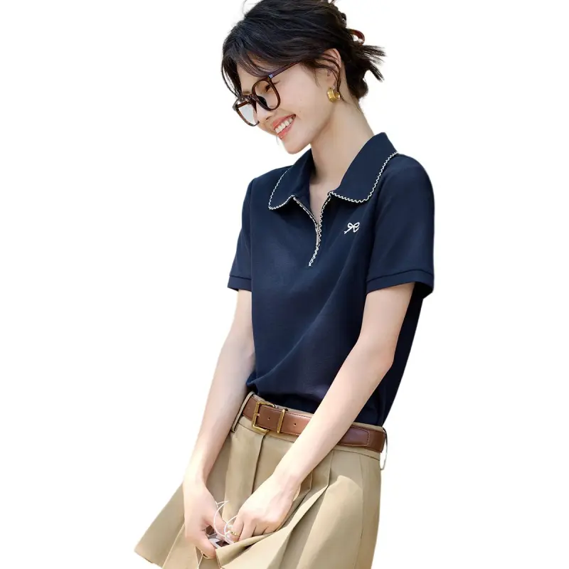 XWI T Shirts Women's Navy Blue-3