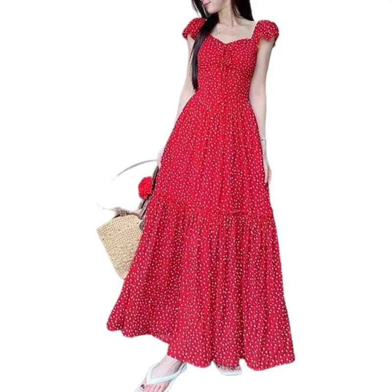 TORIGHT Slip Dress Women's Red+Bowknot Hair Tie Comes With-1
