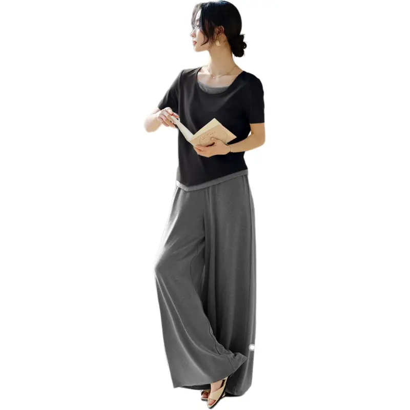 XWI Casual Suit Women's Gray Contrast Black-1