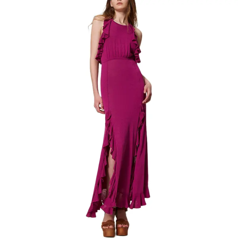 TWINSET MILANO SS25 Sleeveless Dress Women's Plum-2